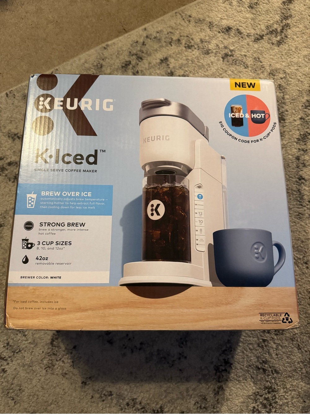 Keurig White K-iced brew over ice